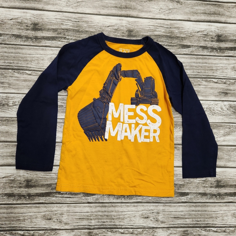 Childrens place mess maker excavator shirt